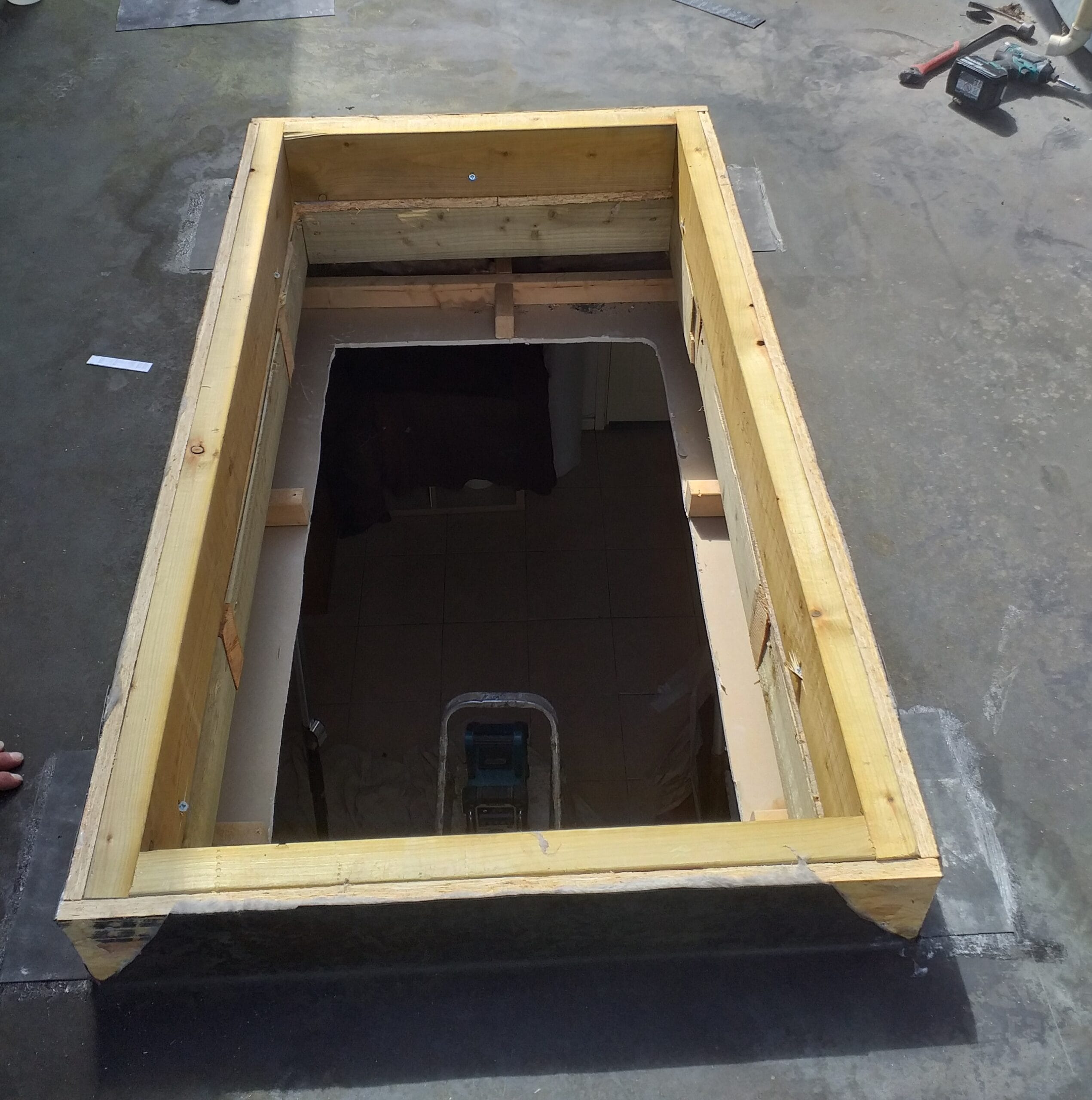skylight window in progress