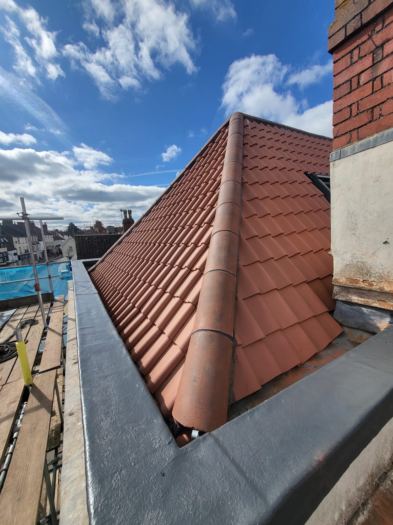 back of roof installation